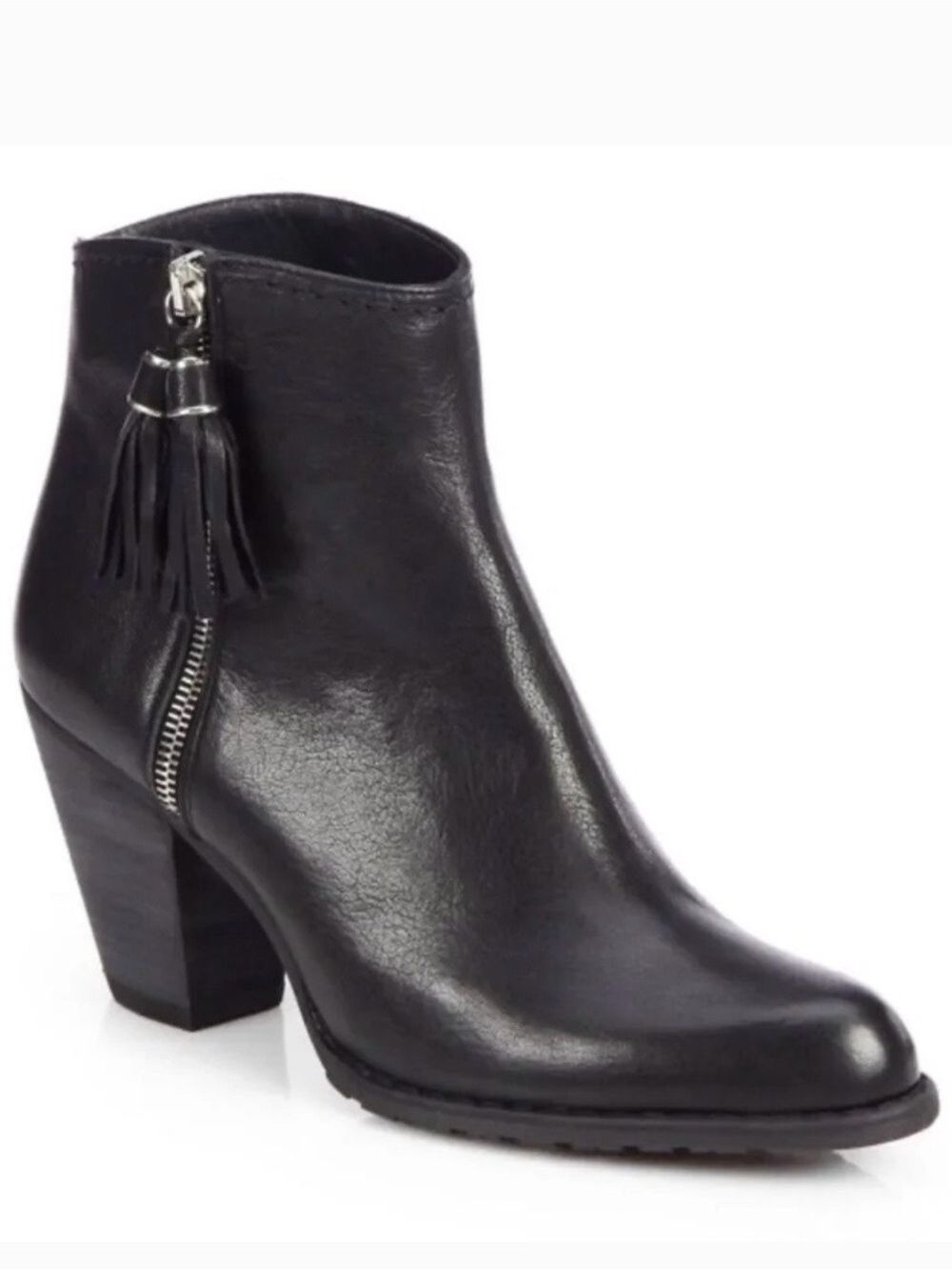 Stuart Weitzman Black Leather Ankle Boots